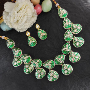 Meena Mirrow Necklace With Earrings