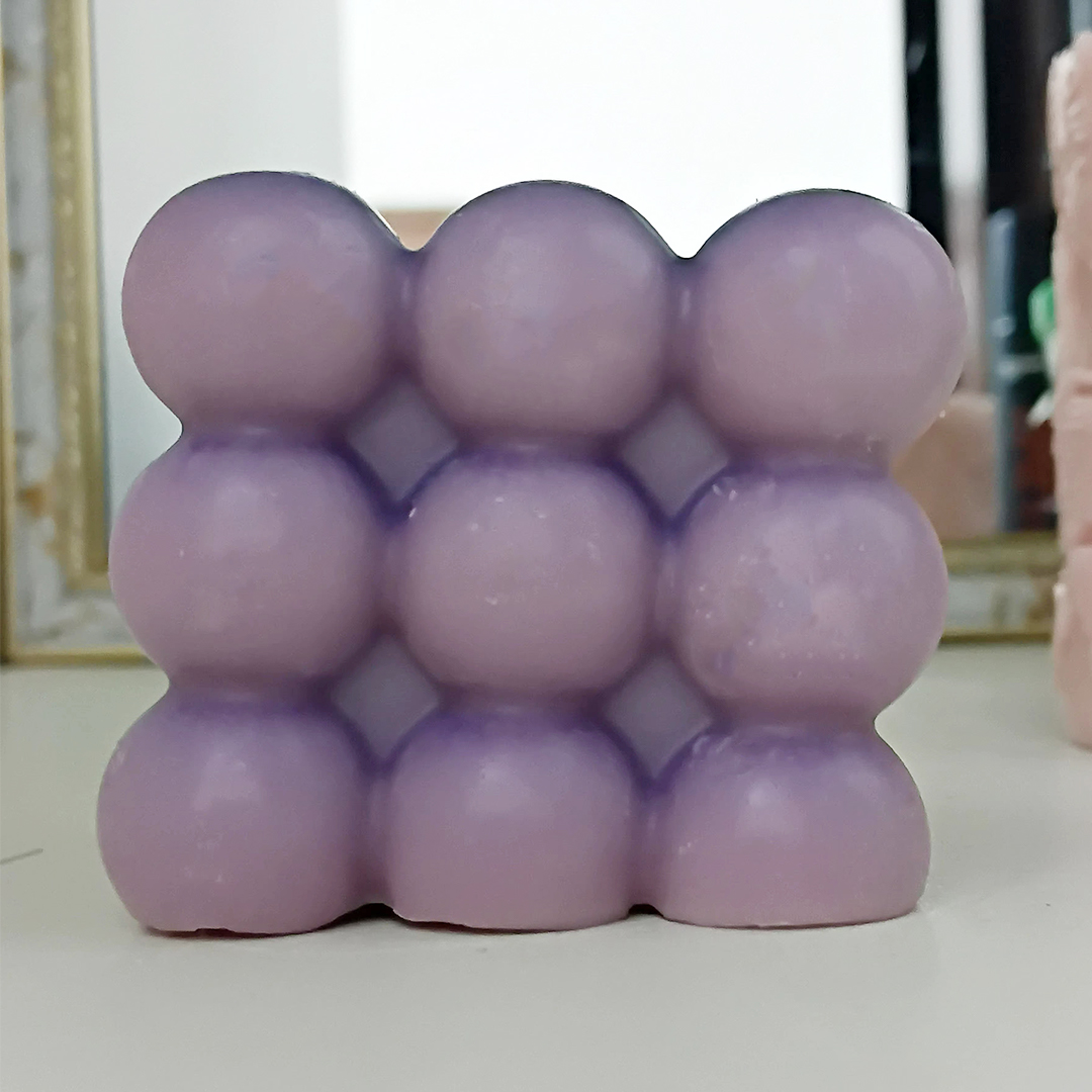 Purple Bubble Candle – Aesthetic Soy Wax Square Candle | Dimtanma