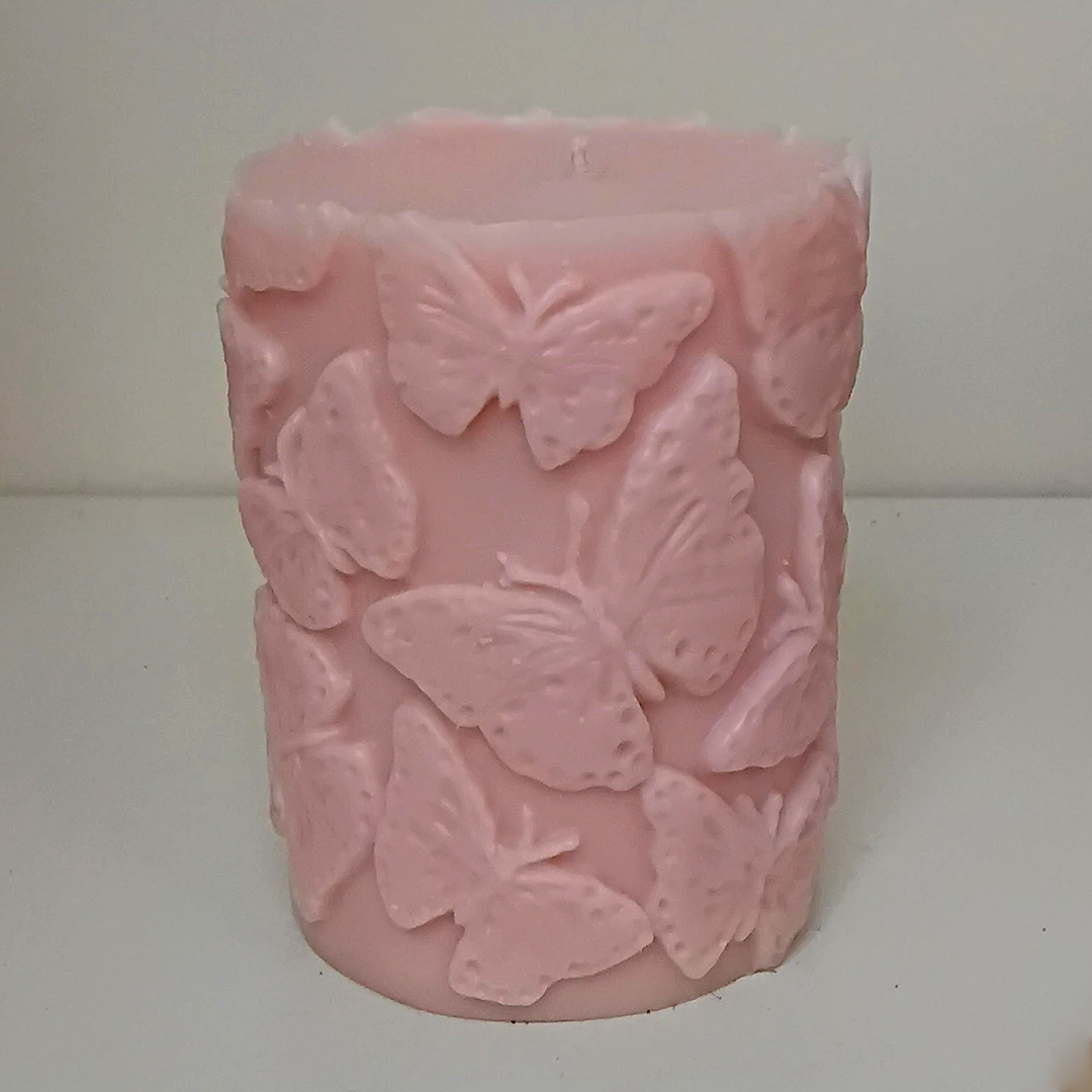 Light Pink Butterfly Texture Candle – 25g | Dimtanma