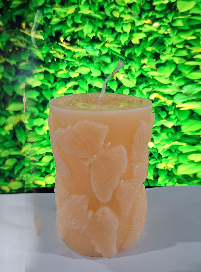 Light Peach Butterfly Texture Candle – Premium Paraffin Wax
