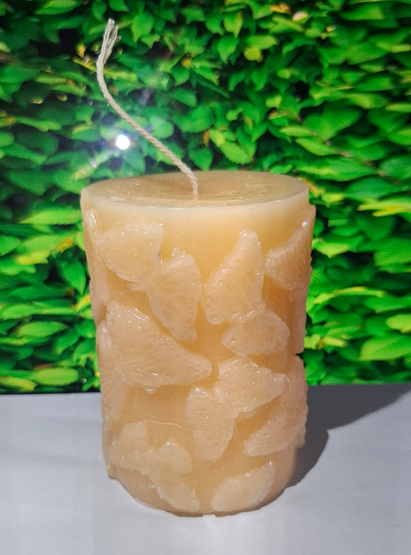 Light Peach Butterfly Texture Candle – Premium Paraffin Wax